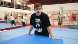 Taras Anatolijovič Povoroznyk během parkour tréninku v Českých Budějovicích v roce 2015