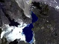 Sopka Tat Ali na satelitním snímku NASA