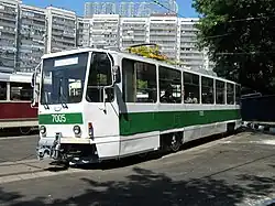 Jeden ze šesti vozů Tatra T7B5 dodaných do Moskvy