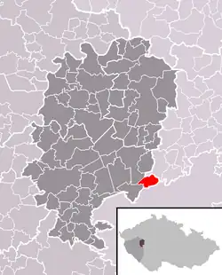 Těně na mapě