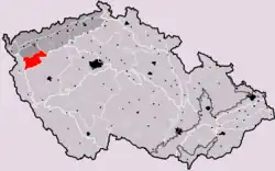 Tepelská vrchovina na mapě Česka