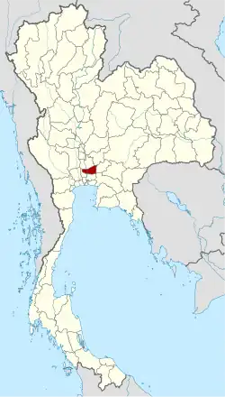 Provincie Pathum Thani na mapě Thajska