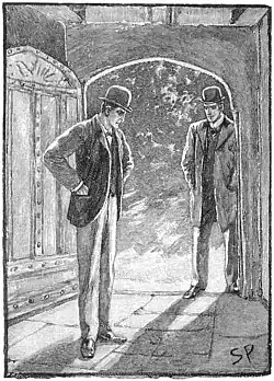 Holmes a Reginald Musgrave. (ilustrace z roku 1893, Sidney Paget, The Strand Magazine)