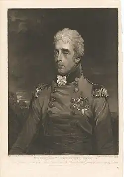 Generálporučík vikomt William Carthcart jako vrchní velitel ve Skotsku (1807)