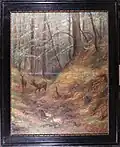 Srnky v lese (Olej na plátně)