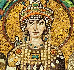 Mozaika císařovny Theodory I. v bazilice San Vitale, Ravenna