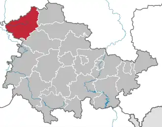 Poloha na mapě Durynska