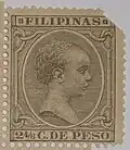 Filipínská poštovní známka s portrétem Alfonse XIII. v dětství (1890)