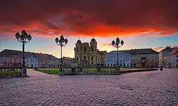 Temešvár, Piața Unirii (náměstí Sjednocení) při východu slunce, ročník 2011, vítězný snímek rumunského kola