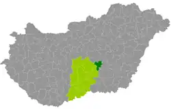 okres Tiszakécske na mapě Maďarska