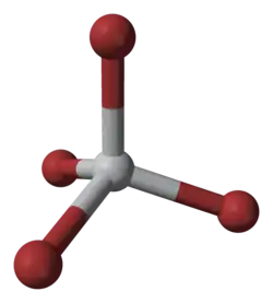 Kuličkový model bromidu titaničitého