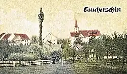 Kostel svatého Prokopa na pohlednici z roku 1908