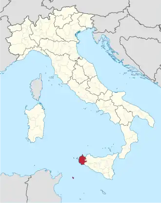 Volné sdružení obcí Trapani na mapě Itálie
