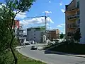 Ulice Na Kopcích, pohled na jihovýchod, od nové zástavby rodinných domů