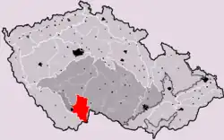 Třeboňská pánev na mapě Česka