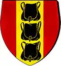 Třemošnice (okres Chrudim), (V červeném štítě zlatý kůl se třemi černými mošnami.).