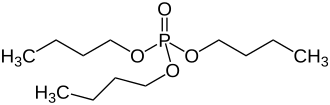 Geometrie molekuly tributylfosfátu