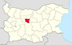 Obština na mapě Bulharska