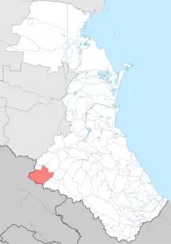 Okres Cunta na mapě Dagestánu