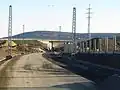 Výstavba přeložky železniční trati, pohled od východního portálu tunelu Ejpovice směrem ke stejnojmenné obci