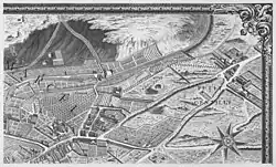 Turgotova mapa Paříže s větrnou růžicí (1739)