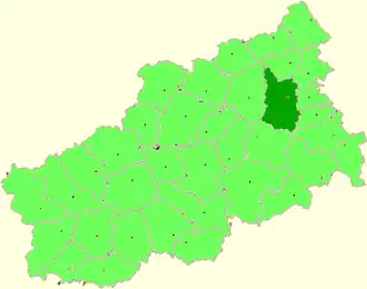 Bežecký rajón na mapě Tverské oblasti