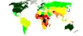 Mapa světa s rozdělením HDI v členských státech OSN v roce 2011[10]
