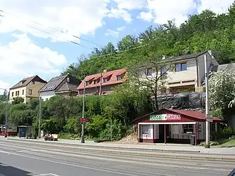 Úpatí Bohdalce u konce Michelské ulice