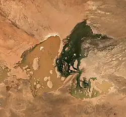 Pohled na jezero ze satelitu Sentinel 2 (2021)