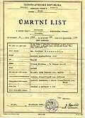 Úmrtní list