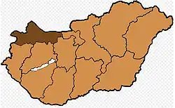 Diecéze rábská/ Győri egyházmegye na mapě