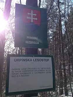 Tabulka přírodní rezervace Urpínska lesostep