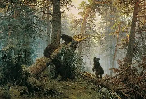 Ráno v borovicovém lese 1889