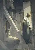 Starý zvoník, olej na lepence (20. léta 20. stol.)