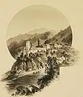 alpská scenérie s hradem