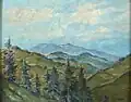 Horská krajina (Olej na kartonu)
