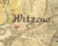 Vícov na mapě Prvního mapování v letech 1764-1768