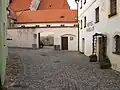 Pohled do Věžní ulice - vpravo Hotel Parkán