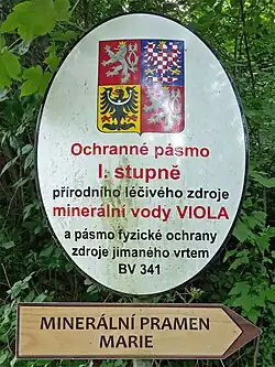 Označení ochranného pásma I.stupně PLZ Viola, Luhačovice 2024