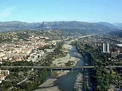 řeka mezi Nice a Saint-Laurent-du-Var