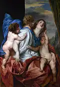 Personifikace Přejícnosti, Matka a tři děti, Anthony van Dyck