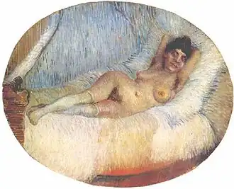 Vincent van Gogh, Ženský akt na posteli (1887)
