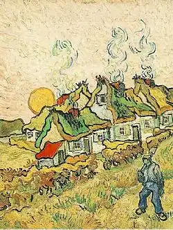 Vincent van Gogh, Doškové chaloupky na slunci (1890)