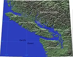 Reliéf ostrova Vancouver