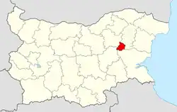 Obština na mapě Bulharska