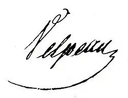 Alfred-Armand-Louis-Marie Velpeau – podpis
