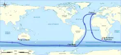 trasa závodu Vendée Globe