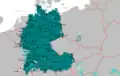 Mapa rozšíření němčiny v zemích Evropské unie
