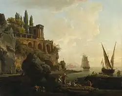 Claude Joseph Vernet Imaginary Landscape, italská přístavní scéna, 1746