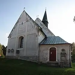 Farní kostel svatého Vavřince ve Vsi u Frýdlantu v Čechách